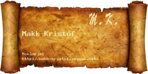 Makk Kristóf névjegykártya